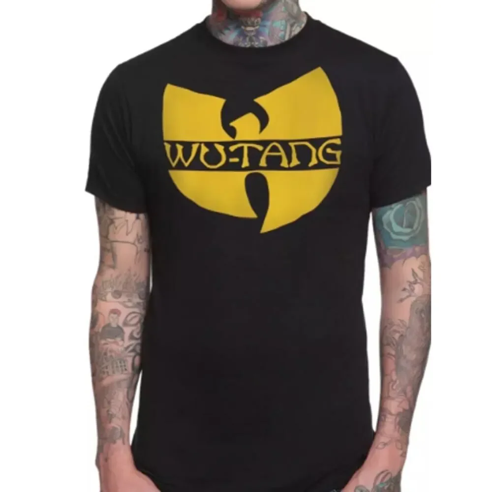 Wu-Tang Clan Yellow Logo T-Shirt Black Hip Hop Tee Size M classic Style